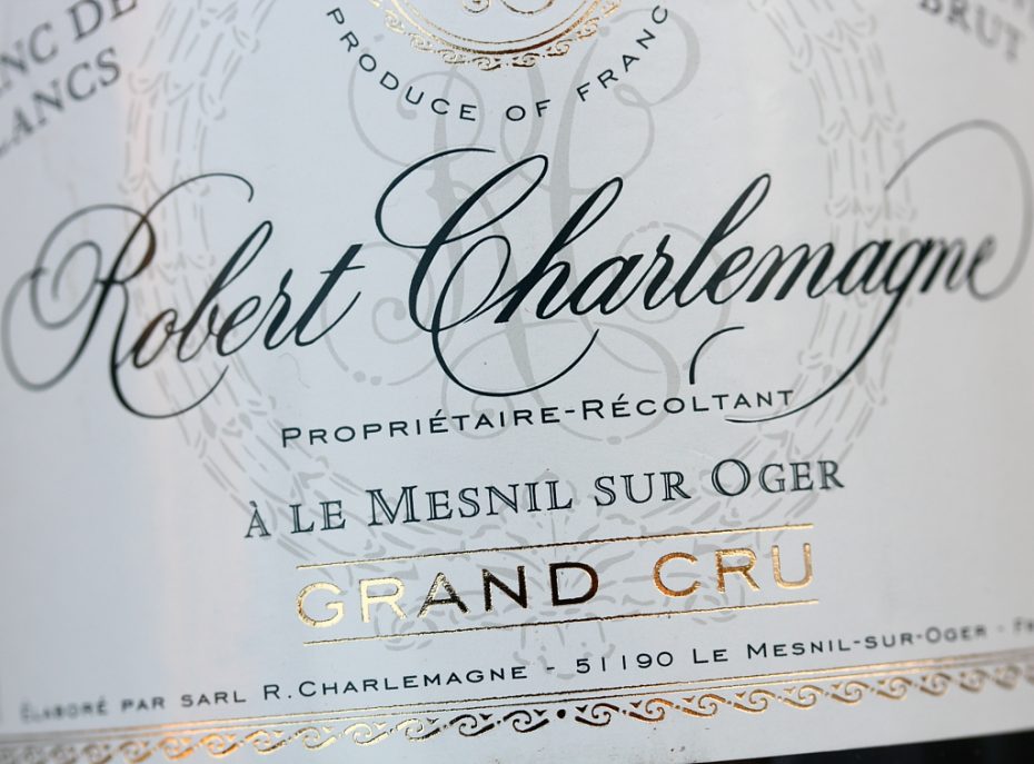 Champagne Brut Grand Cru Le Mesnil Blanc de Blancs ROBERT CHARLEMAGNE ...